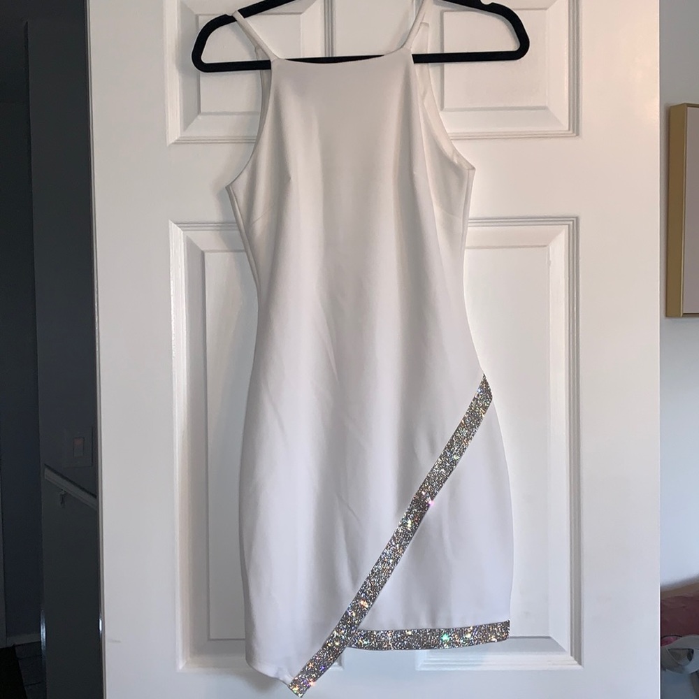 White and silver dress